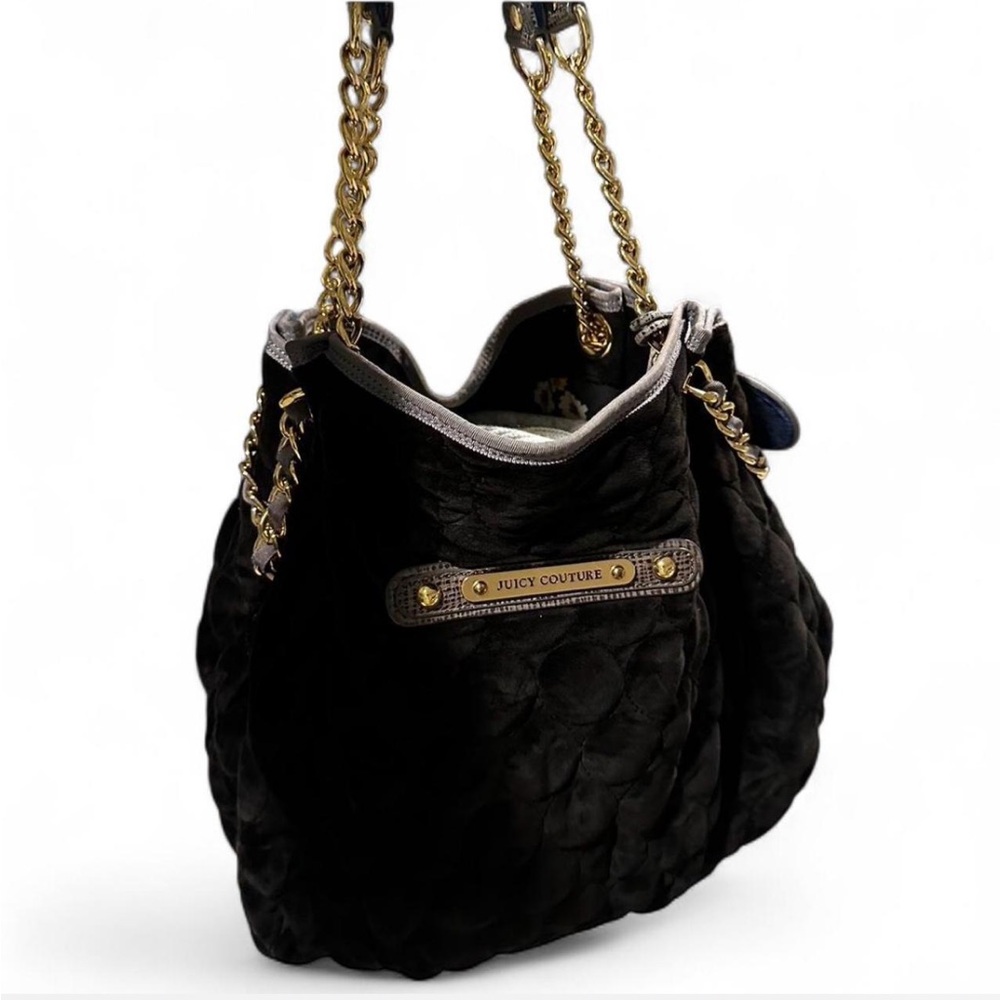 Juicy Couture Black and Gold Quilted Shoulder Bag